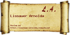 Lissauer Arnolda névjegykártya